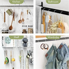 AmazerBath White Shower Curtain Hooks, Shower Curtain Rings, Simple Double Shower Curtain Hooks Rust Proof, Metal Smooth Glide Shower Hooks for Shower Curtain Rod, 12 Pcs Shower Rod Hooks