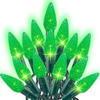 Dazzle Bright C6 Christmas String Lights, 200 LED 66 FT Waterproof Connectable String Lights with Timer, 8 Modes Christmas Lights for Indoor Outdoor Home Garden Yard Xmas Tree Decoration (Green)