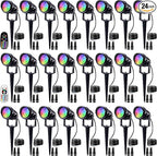 SUNVIE 24 Pack Halloween RGBW Low Voltage Landscape Lights 12W LED Color Changing Landscape Lighting with Remote Control and Wire Connectors, AC/DC 12V-24V Waterproof Outdoor Spotlight for Yard Garden