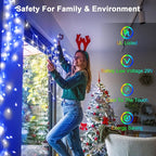648 LED 66FT Christmas Lights 144 Drops, Outdoor Hanging light with 8 Modes & Timer, Plug in Curtain String Light Outdoor Waterproof for Holiday Wedding Party House Tree Outside Decor (Blue & White)
