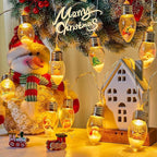 Brightown Indoor Christmas Lights, 7.5FT Battery Powered String with Santa, Gifts and Adorable Ornaments Inside Snow Globes, Ideal for Tree, Party, Garland Decor