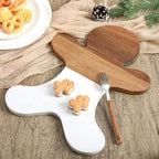 Christmas Gingerbread Man Marble Cheese Board Charcuterie Cutting Tray Marble Serving Decorative for Decoration Charcuterie Kitchen