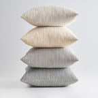 Topfinel 4 Packs Neutral Decorative Throw Pillows Covers 16x16 Inch for Living Room Couch Bed Sofa, Rustic Farmhouse Boho Neutral Home Decor, Soft Plush Striped Corduroy Square Cushion Case 40x40 cm