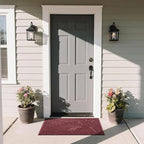 Yimobra Large Door Mat 36x24, All-Weather Waterproof Art Line Outdoor Mats for Front Door, Heavy Duty Non-Slip Welcome Matt for Garage Patio Proch Entryway Indoor, Wine