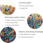 Bohemian Bathroom Curtain Colorful Boho Floral Print Beautiful Bright Polyester Fabric Cloth Shower Curtain for Bathroom Decoration, 72"x72"