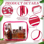 Weewooday 12 Pieces Clear Makeup Bags Cosmetic Storage Bags PVC Zipper Pouches Travel Waterproof Makeup Plastic Case for Women Organizing Toiletries Traveling Bathroom