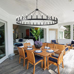 Large black wagon wheel chandelier 64 inch,30-Light Farmhouse wagon Wheel Chandeliers Round Industrial ceiling light fixtures for outdoor porch high ceilings Living Dining Room Foyer Entryway