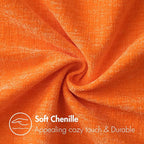 MIULEE Fall Pack of 2 Bright Orange Throw Pillow Covers 20x20 Inch Soft Chenille Pillow Covers for Sofa Living Room Couch Solid Dyed Cases