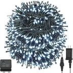 QUWIN Led Outdoor Christmas String Lights, 500 LED UL Certified 8 Lighting Modes, Indoor & Outside Waterproof Fairy Light for Christmas Tree, Patio, Holidays, Party (180 Ft Cool White)