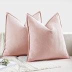 MIULEE Pack of 2 Pink Decorative Pillow Covers 20x20 Inch Soft Chenille Luxurious Couch Throw Pillows Farmhouse Cushion Covers with Elegant Design for Sofa Bedroom Living Room Home Decor