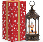 Animated Gingerbread Nutcracker with Moving Figurines Lighted Water Lantern, USB Lined/Battery Operated Snow Globe for Christmas Festival Decoration Gifts