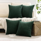 MIULEE Boho Farmhouse Throw Pillow Covers 16x16 Inch Set of 4 Mordern Nordic Cushion Covers Soft Corduroy Christmas Home Decor for Couch Bed Sofa Living Room Army Green