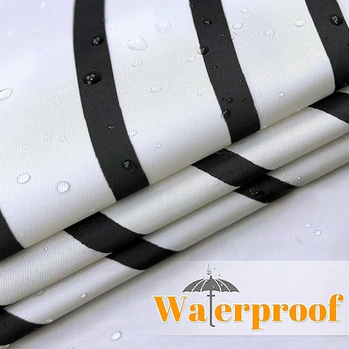 Boho Mid Century Leaf Shower Curtain Set,Arch Sun Design,Minimalistic Leaves Pattern,Waterproof and Luxurious Fabric-12 Hooks(Black-60" x 72")
