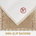 Beige Bathroom Rugs 24x47, Non Slip Washable Bath Mats,Super Soft Microfiber Bathroom Runner, Plush Fluffy Absorbent Bath Rugs for Sink Tub Basin Shower Floor