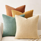 Topfinel 20x20 inch 4 Pack Decorative Throw Pillow Covers,Soft Velvet Modern Double-Sided Designs, Mix and Match for Home Fall Decor, Cushion Covers Set of 4 (Orange/Teal)