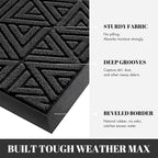 Yimobra Outdoor Mats for Front Door, Stops Mud & Dirt at Entrance, Fits Garage & Patio, All-Weather Waterproof Non Slip Outdoor Indoor Welcome Mat, 29.5x17 Black