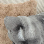 MADIZZ Pack of 2 Thick Plush Wool Throw Pillow Covers 26x26 Inch Dark Grey Soft Neutral Decorative Throw Pillows Accent Boho Cushion Covers for Couch Sofa Bedroom Pillow Shell