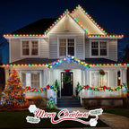 C9 Bulb String Lights Outdoor 50 Feet Multicolored Christmas Lights Green Wire for Outdoor Patio Room Christmas Tree Party Backyard Decoration, E17 Base, 50 +2 Bulbs