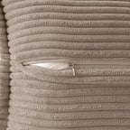 MIULEE Decorative Lumbar Throw Pillow Covers for Couch Bed Livingroom 12x20 Inch Set of 2 Light Brown Boho Accent Throw Pllows Broadside Striped Patchwork Soft Corduroy Pillowcases