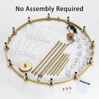Untrammelife 12-Light Gold Chandelier with Clear Glass, 36” Large Wagon Wheel Chandelier Farmhouse Dining Room Light Fixture Modern Round Chandeliers for Dining Room Foyer