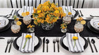 Solino Home Linen Black Table Runner 120 Inches Long - 100% Pure Linen 14 x 120 Inch Table Runner for Fall, Autumn, Halloween, Thanksgiving, Holiday - Classic Hemstitch