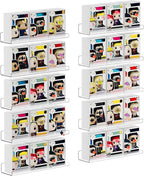 upsimples 10 Pack Acrylic Shelves Wall Organizer and Storage, 15" Display Shelf for Figure, Toy Cars, Perfume, Kids Bookshelf for Bedroom, Nursery, Craft Room, Clear