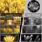 750 LED 240FT Christmas String Lights Outdoor, 12 Pro Modes and Timer Memory & Brightness, Plug in Outdoor Waterproof Clear Wire Twinkle Light for for Xmas Yard Tree Wedding Party Decor (Warm White)