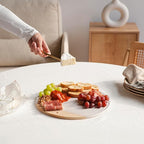 Premium Ceramic Serving Platter, White - 12” Round - Dishwasher Safe, Oven Safe Appetizer Tray for Entertaining - Large Charcuterie Cheese Board Serving Dish Gift - Pizza Stone