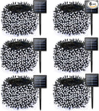 6 Pack Solar Chrismas Lights Outdoor, 285 FT Total 720 LED Solar String Lights for Outside with 8 Modes & Memory Function, Waterproof Twinkle Light for Xmas Tree Yard Party Decorations (Cool White)