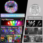 1500LED Christmas Lights Outdoor Use, 470ft 12 Modes Multicolor LED String Lights with Timer Dimmable, Waterproof Christmas Lights for Tree Wedding Xmas Patio Balcony Garden Decor Multicolor