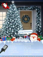 Voice Controlled Smart Christmas Lights Outdoor, 75.8ft 200 LED Extendable String Lights with 7 Voice Commands, 12 Modes & Timer, Waterproof Christmas Decorations for Party Tree Garden (Cool White)