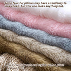 AmHoo Pack of 2 Throw Pillow Covers 3D Dense Faux Rabbit Fur Cozy Super Soft Fuzzy Set Case Cushion for Couch Sofa Bedroom 20 x 20-Inch Pink