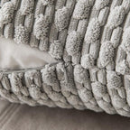 MIULEE Pack of 2 Decorative Throw Pillow Covers 20x20 Inch Soft Boho Striped Textured Corduroy Pillow Covers Modern Farmhouse Home Decor for Couch Bed Sofa Living Room Light Grey
