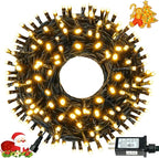 Connectable 100LED 42Ft 13Modes Christmas String Lights Outdoor Indoor | Extendable Green Wire Warm White Christmas Tree Lights with Timer | Twinkle Fairy Light Plug in for Xmas Tree (Warm White)