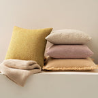 MIULEE 20x20 Inch Decorative Pillow Covers for Couch Bed Set of 2 Textured Boucle Neutral Winter Throw Pillows Blush Pink Accent Solid Cushion Pillowcases Sofa Livingroom Home Decor