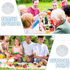 Zhehao 6 Pcs Plastic Divided Serving Trays with 60 Pcs Disposable Fork, 7 Compartments Round Chip Dip Plate, Petal Shape Platter, 10.6'' Snacks Serving Dish for Party Candy Nuts Fruits (White)