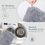 Walensee Large Bathroom Rug (24 x 48, Grey) Extra Soft and Absorbent Shaggy Bath Mat, Machine Washable Microfiber, Non Slip Luxury Floor Mat
