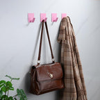 DELITON Cute Kids Wall Hooks & Towel Hooks - Sticky Hooks Light Pink for Hanging Towels, Robe, Coat, Bathroom Decor Organizer