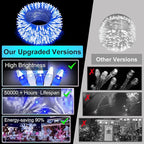 750 LED Christmas Lights Outdoor Use, 246ft 8 Lighting Modes Fairy Lights for Outside, Christmas Tree Lights IP44 Waterproof for Xmas Patio Yard Fence Deck Balcony Garden Decor Blue & Cool White