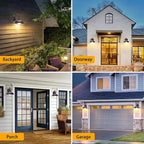 2-Pack Dusk to Dawn Gooseneck Outdoor Light Fixtures, Farmhouse Barn Lights for Porch, Industrial Brown Exterior Wall Sconce for Garage, Patio, E26 Base Anti-Rust for Garage Frontdoor Entryway Doorway