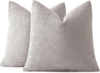 MIULEE 20x20 Inch Decorative Pillow Covers for Couch Bed Set of 2 Textured Boucle Neutral Winter Throw Pillows Cloud Grey Accent Solid Cushion Pillowcases Sofa Livingroom Home Decor