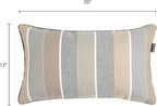 Outdoor Lumbar Pillows Water Resistant 12x20 inch,Decorative Throw Pillow Set of 2 with Insert,Hidden Zipper Headrests for Patio Furniture Sofa Couch Chair(Gray Stripe)