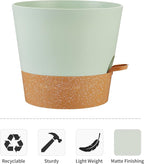 FaithLand 2-Pack 10 Inch Planter Pots for Indoor Outdoor Plants, Self Watering Flower Pots with Deep Reservoir, Green with Terracotta …