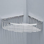 Bathroom Corner Shower Caddy Organizer, Corner-Hollow Design, SUS304 Stainless Steel Heavy Duty Rust-Proof Bathroom Shelf Organizer Holder, Wall Mounted Storage Rack, Brushed Chrome