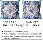 Snycler Ethnic Pattern Blue Boho Pillow Cover 26x26 Inch Set of 2 Southwest Farmhouse Double Sided Pillow Cover Home Decor Cotton Throw Soft Pillow Case Cushion Cover for Sofa Couch