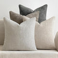 MIULEE Pack of 4 Couch Throw Pillow Covers 22x22 Inch Neutral Soft Decorative Chenille Pillow Covers Farmhouse Boho Accent Cushion Covers for Mid Century Modern Home Decor Sofa Bedroom Living Room