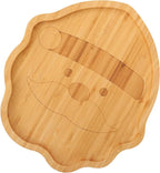 WILLKOMMEN Christmas Serving Tray, Bamboo Santa Claus Shaped Serving Platter, Charcuterie Board Serving Dishes 10" x 9" for Party Cookie Fruit Tray Cheese Board Plate