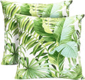 Decorative Throw Pillow Covers Set of 2 Green Leaves of Tropical Pillow Covers 16x16 inch Super Soft Short Plush Square Throw Pillows,Farmhouse Outdoor Pillow Covers for Couch Living Room