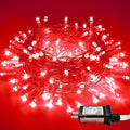 JMEXSUSS Red Halloween Decor String Lights Outdoor Indoor, 66ft 200 LED Red Christmas Lights Clear Wire, 8 Modes Halloween Twinkle Fairy Light Plug in for Tree Room Party Decorations