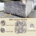 100% Real Natural Marble Tray for Bathroom, Luxury Calacatta Viola Stone Vanity Tray, Decorative Oval Trays for Countertop Storage Organizer, Dresser, Kitchen, Home Decor, 11.8" x 6", Purple